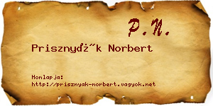Prisznyák Norbert névjegykártya
